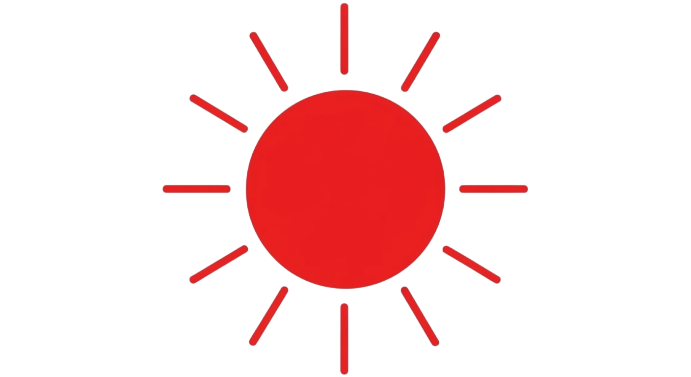 赤い太陽のシンプルアイコン