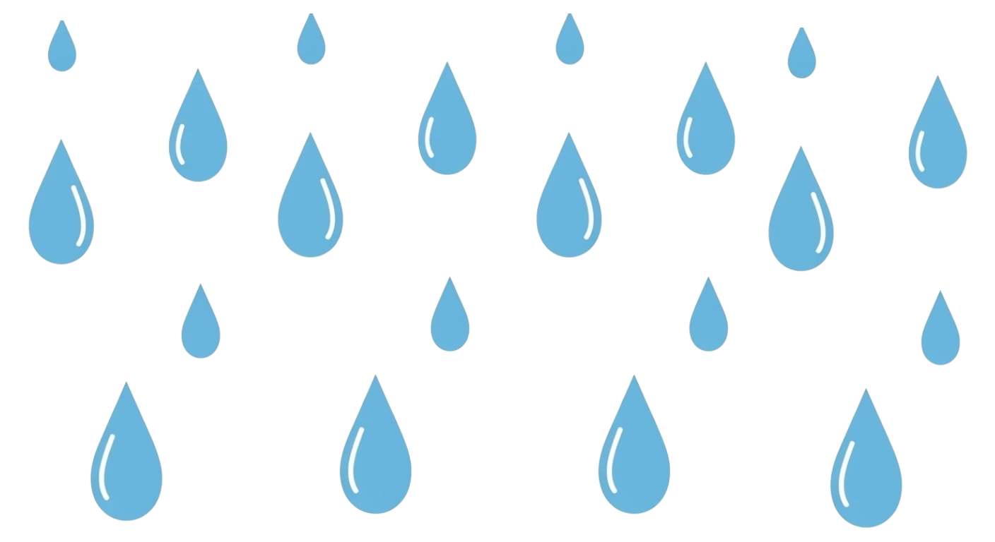 青い水滴が降る雨のパターン素材